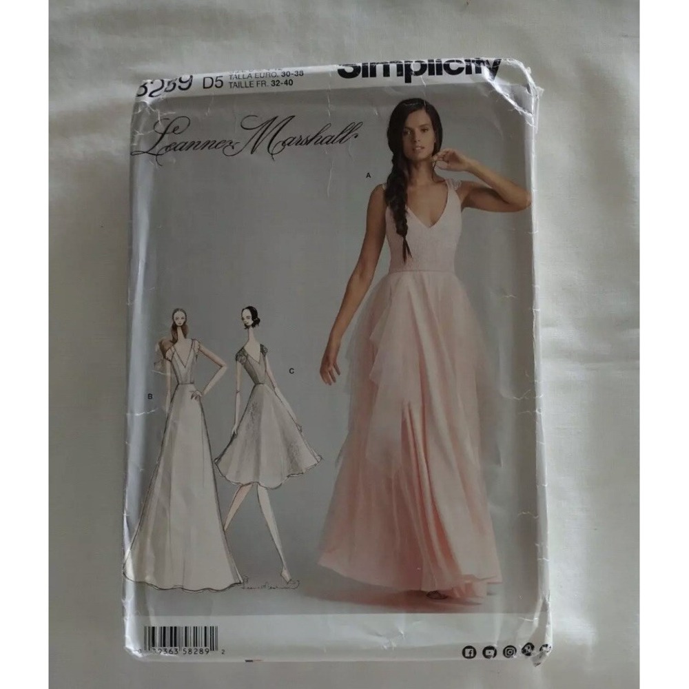 Simplicity 8289 Leanne Marshall Gown Dress Sewing Pattern Size 4-12 Uncut